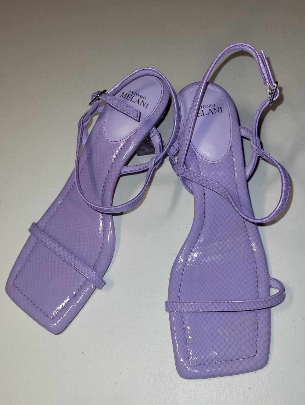 Antonio Melani Lavender Strappy Square-Toe Sandals, 9M